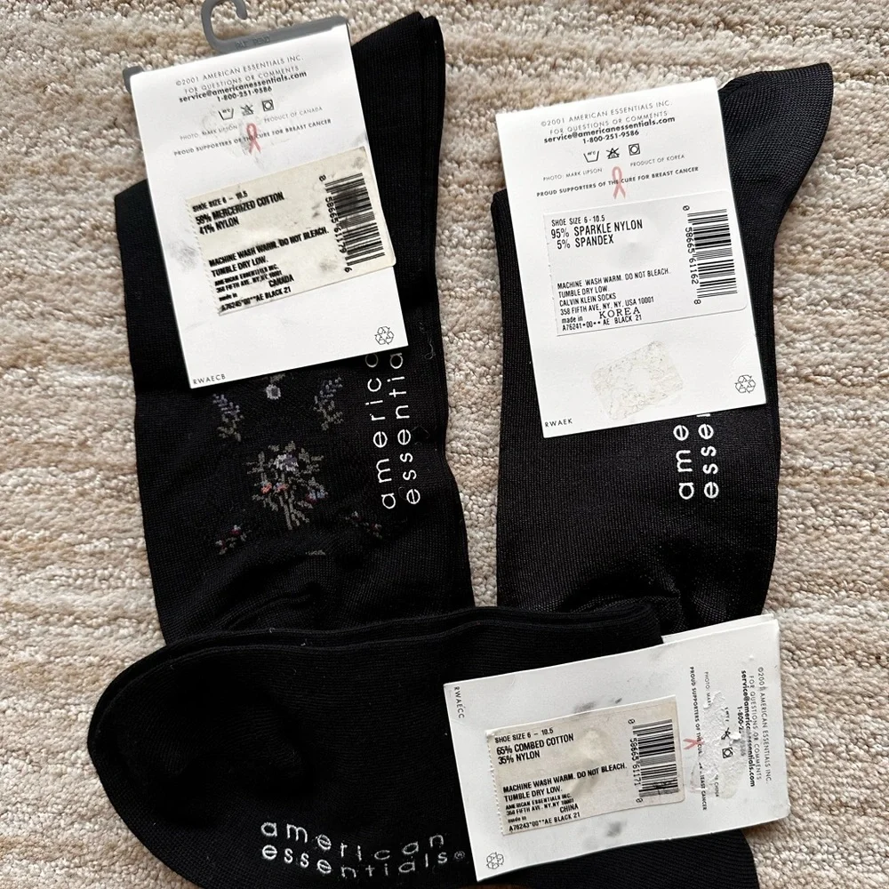 3 Pairs of NWT American Essentials Socks Black Dress Casual From Macy’s